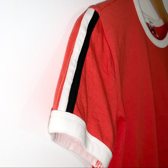 NWT Red Ringer T-shirt with Stripes on Sleeve - Picture 3 of 4